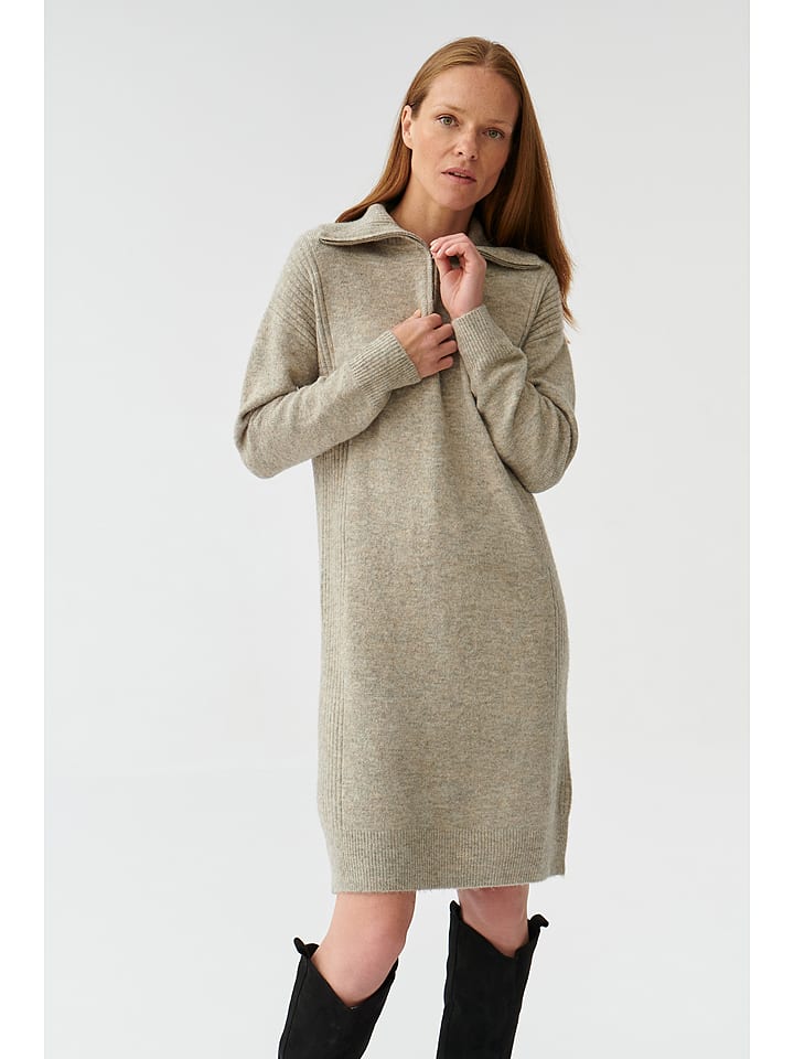 TATUUM Sukienka dzianinowa w kolorze beżowym rozmiar: XS