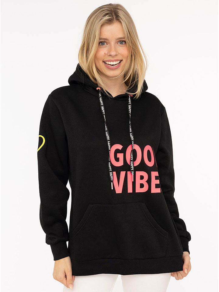 Zwillingsherz Bluza "Good Vibes 2.0" w kolorze czarnym rozmiar: L/XL