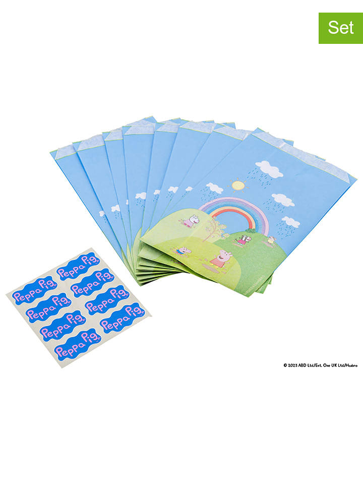 Dr. Oetker Torebki papierowe (16 szt.) "Peppa & Friends" w kolorze błękitno-zielonym rozmiar: onesize