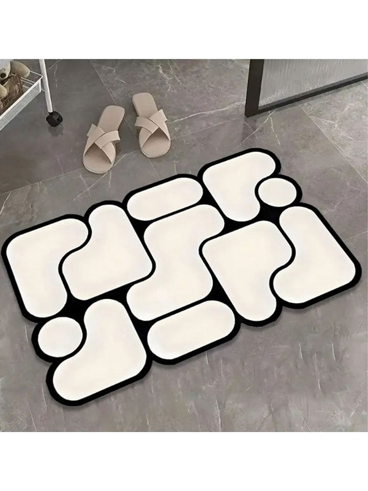 Elizabed Dywanik łazienkowy "Calico" w kolorze biało-czarnym rozmiar: 60x100 cm