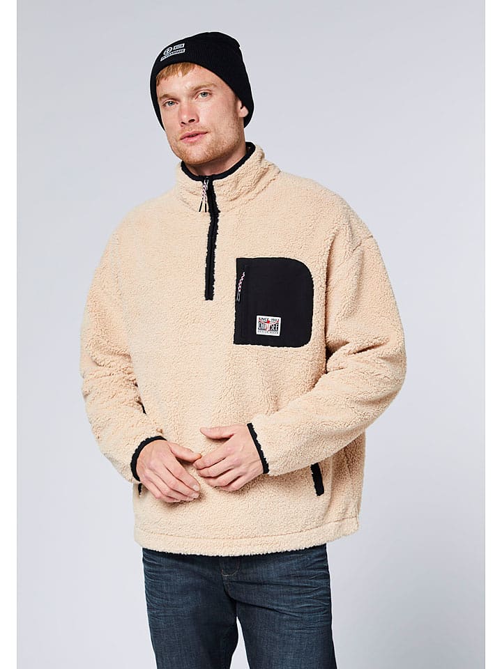 Chiemsee Bluza polarowa w kolorze beżowo-czarnym rozmiar: XL