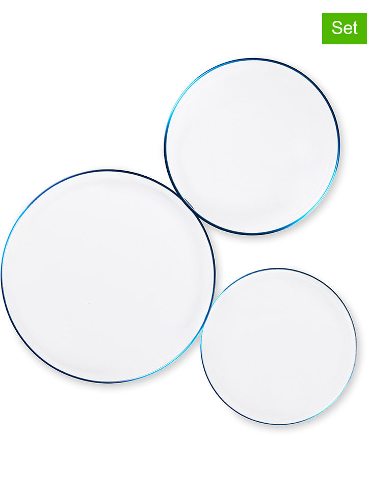 Trendy Kitchen by EXCÉLSA 18-częściowy zestaw talerzy "Iconic" w kolorze niebieskim rozmiar: onesize