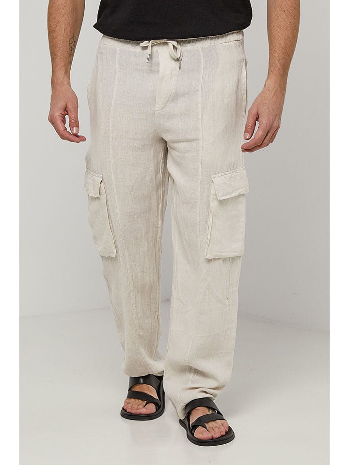 Lin Passion Lniane bojówki w kolorze kremowym rozmiar: S/M