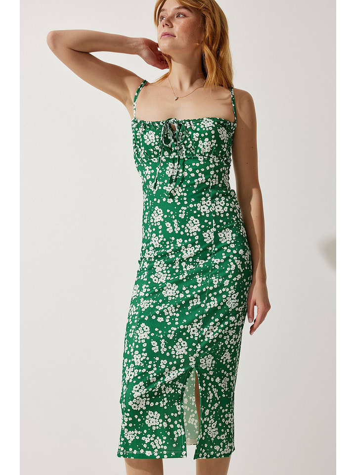 Happiness Istanbul Sukienka w kolorze zielono-białym rozmiar: 38