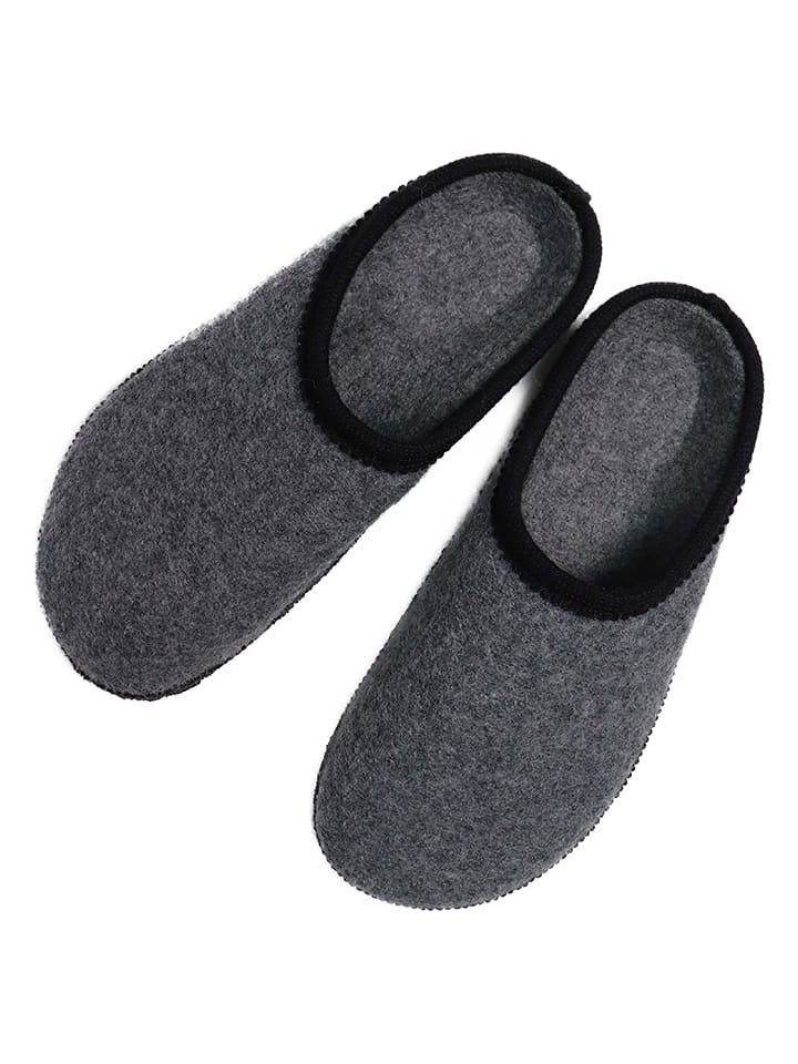 Kaiser Naturfellprodukte Kapcie w kolorze szarym rozmiar: 45