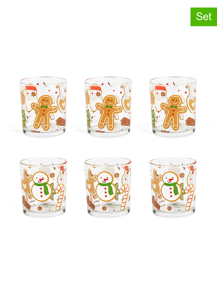 Trendy Kitchen by EXCÉLSA Szklanki (6 szt.) "Wonderful Ginger" w kolorze jasnobrązowo-czerwonym - 250 ml rozmiar: onesize