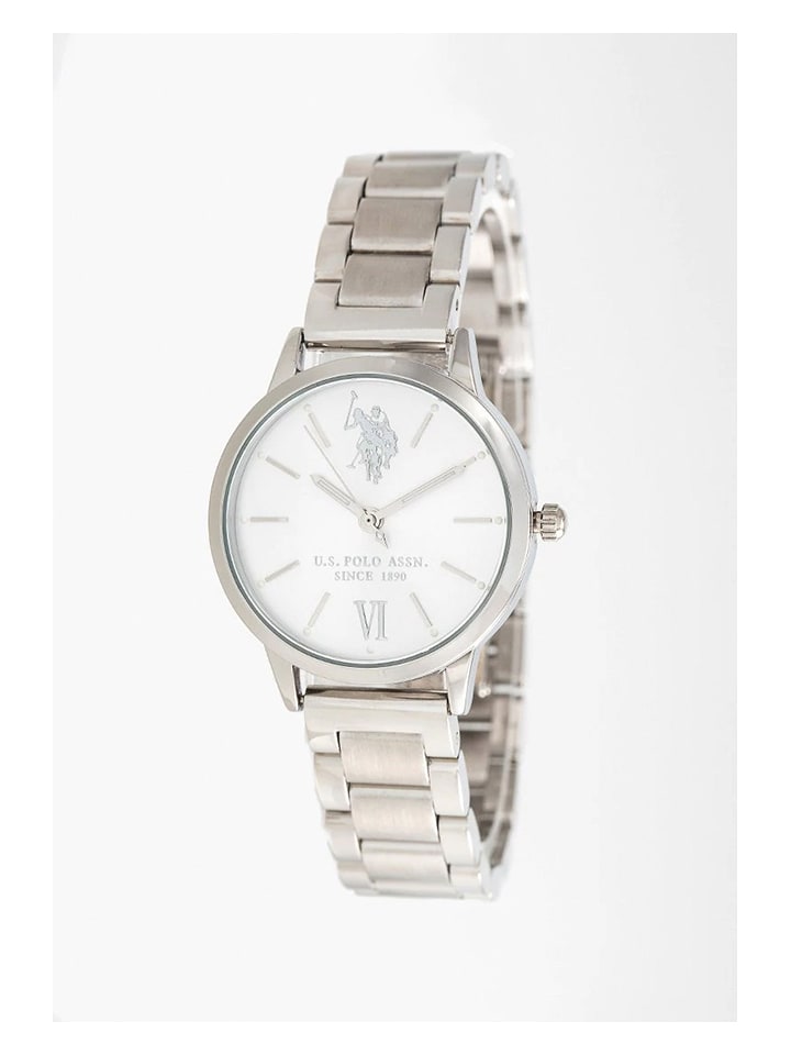 U.S. Polo Assn. Zegarek kwarcowy w kolorze srebrno-białym rozmiar: onesize