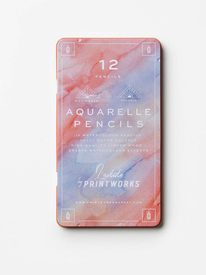 Printworks Kredki akwarelowe (12 szt.) "Aquarelle" w różnych kolorach rozmiar: onesize