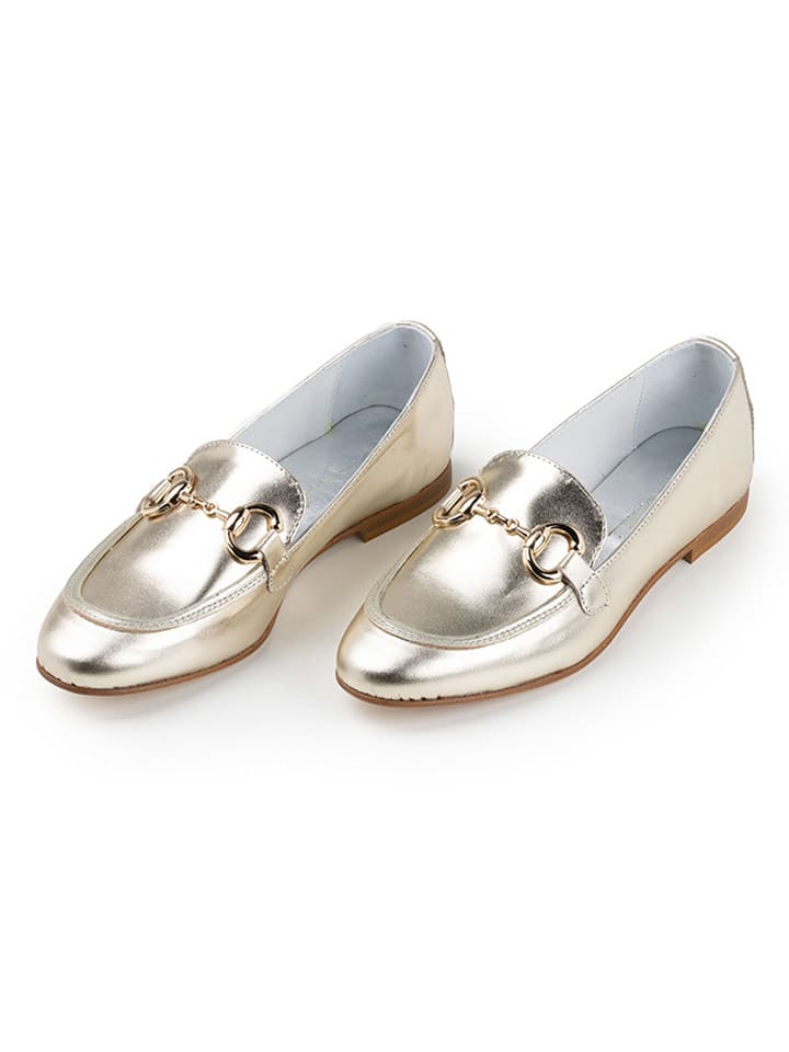 Anna Morellini Skórzane mokasyny "Gelia" w kolorze srebrnym rozmiar: 36