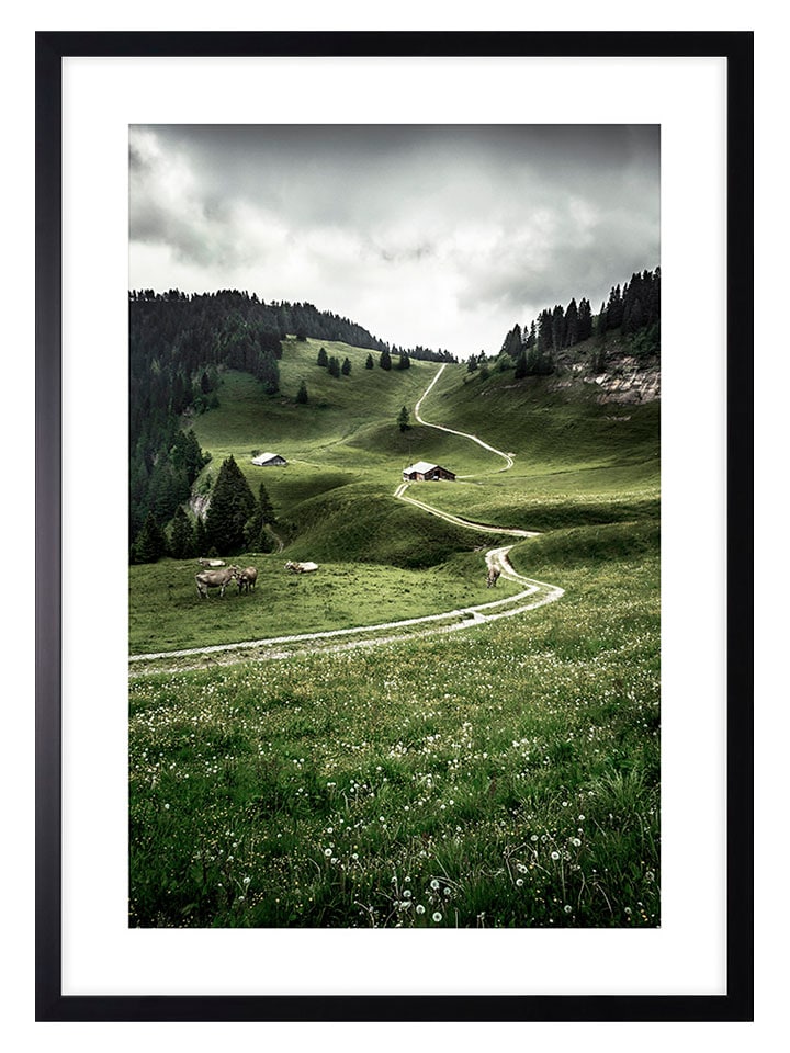 Ars Longa Druk artystyczny "Path In The Valley Of The Mountains" w ramce - 70 x 50 cm rozmiar: onesize