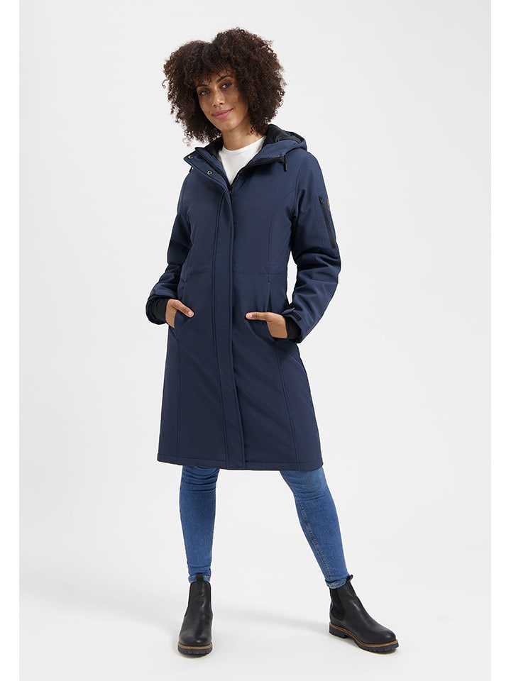 TRAVELIN' Płaszcz przejściowy "Uvana" w kolorze granatowym rozmiar: L