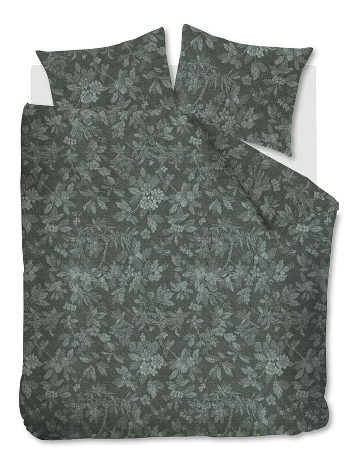 Beddinghouse Komplet pościeli flanelowej "Mea" w kolorze zielonym rozmiar: 135x200 cm