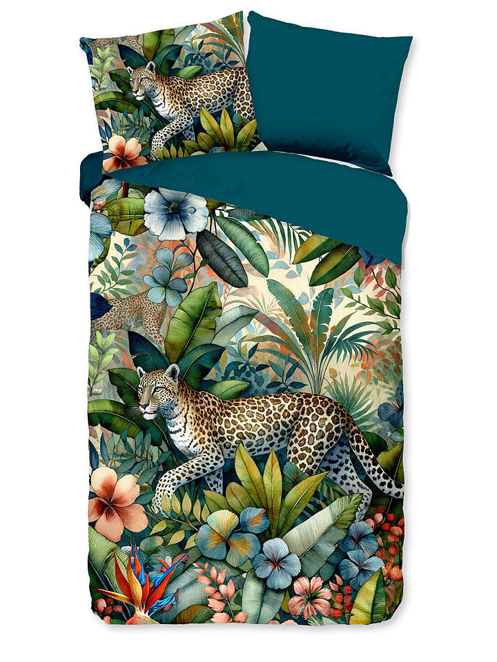 Pure Komplet pościeli "Raza" w kolorze morskim ze wzorem z mikrofibry rozmiar: 135x200 cm