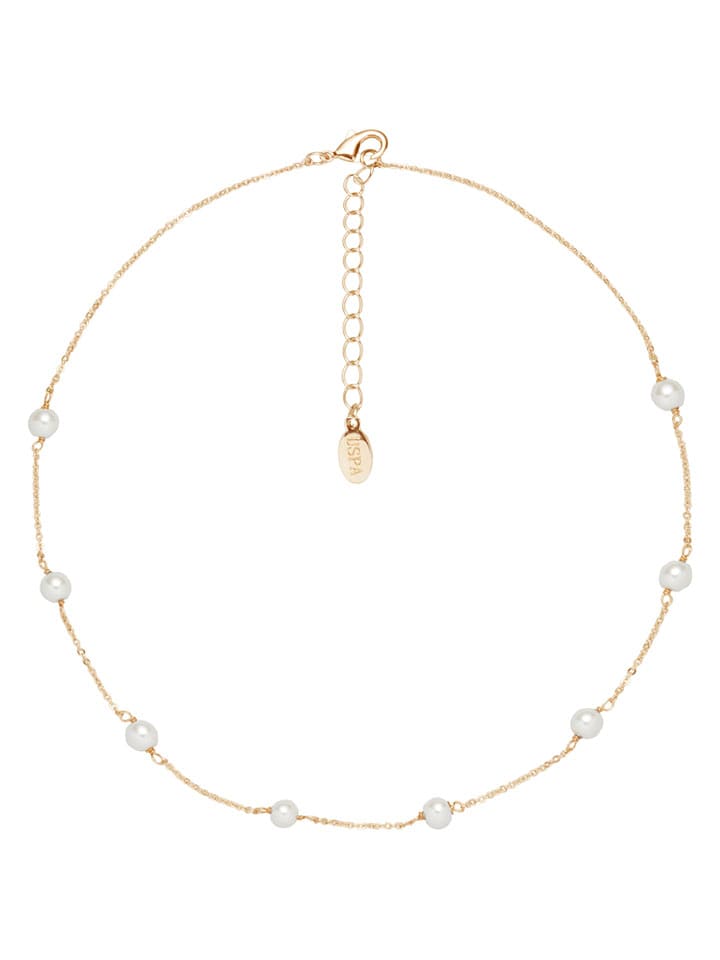 U.S. Polo Assn. Pozłacany naszyjnik z perłami - dł. 37 cm rozmiar: onesize