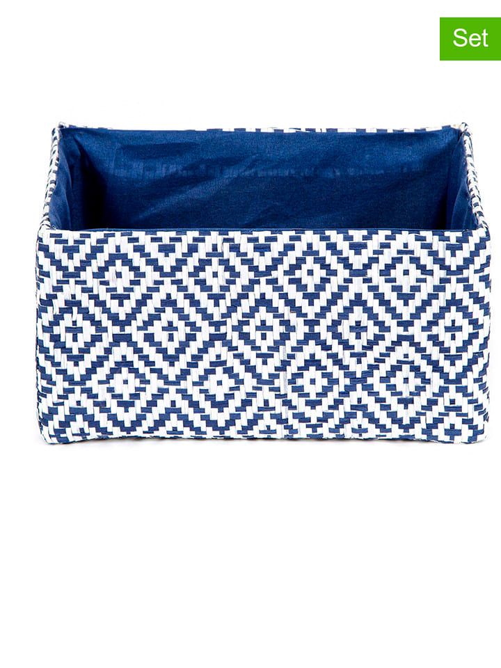 Compactor Koszyki (2 szt.) "Enzo" w kolorze niebiesko-białym - 23 x 16 x 12 cm rozmiar: onesize