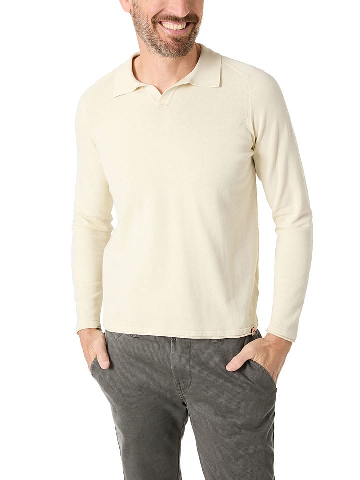 Timezone Koszulka polo w kolorze kremowym rozmiar: L