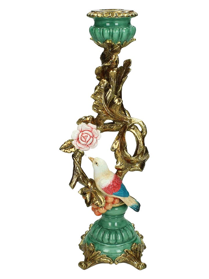 Kersten Świecznik w kolorze złoto-zielonym - 11 x 35 x 10 cm rozmiar: onesize