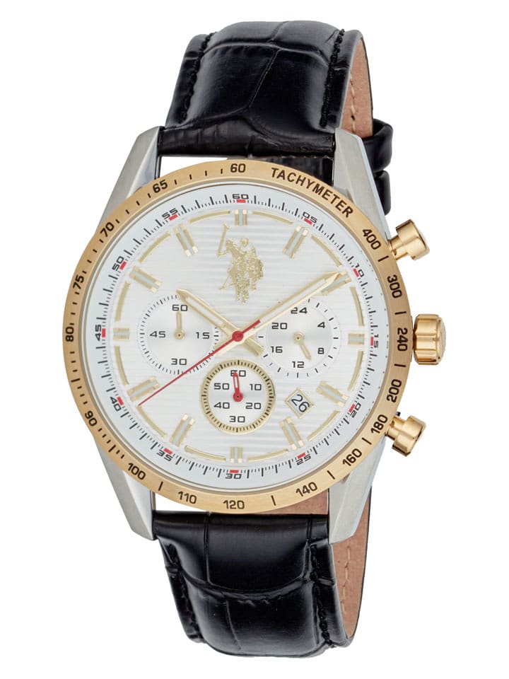 U.S. Polo Assn. Chronograf w kolorze złoto-czarno-kremowym rozmiar: onesize