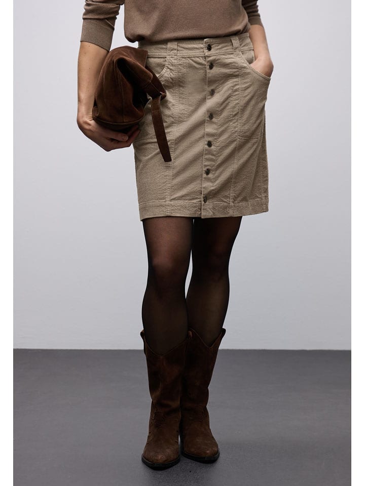 Street One Spódnica sztruksowa w kolorze beżowym rozmiar: 42