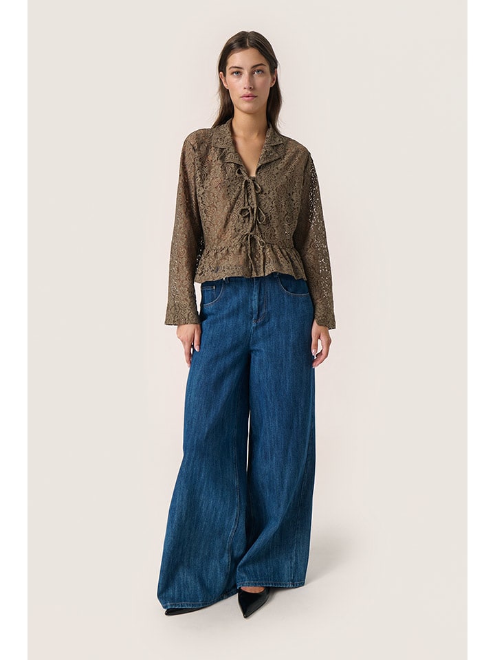 Soaked in Luxury Bluzka w kolorze khaki rozmiar: XS