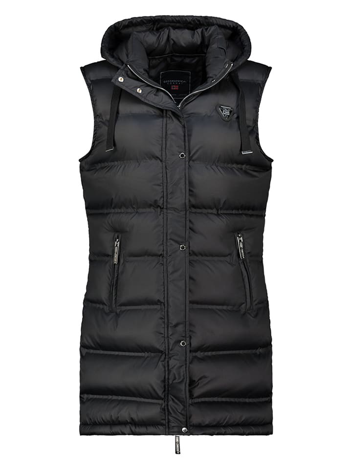 Geographical Norway Kamizelka pikowana "Velodie" w kolorze czarnym rozmiar: L