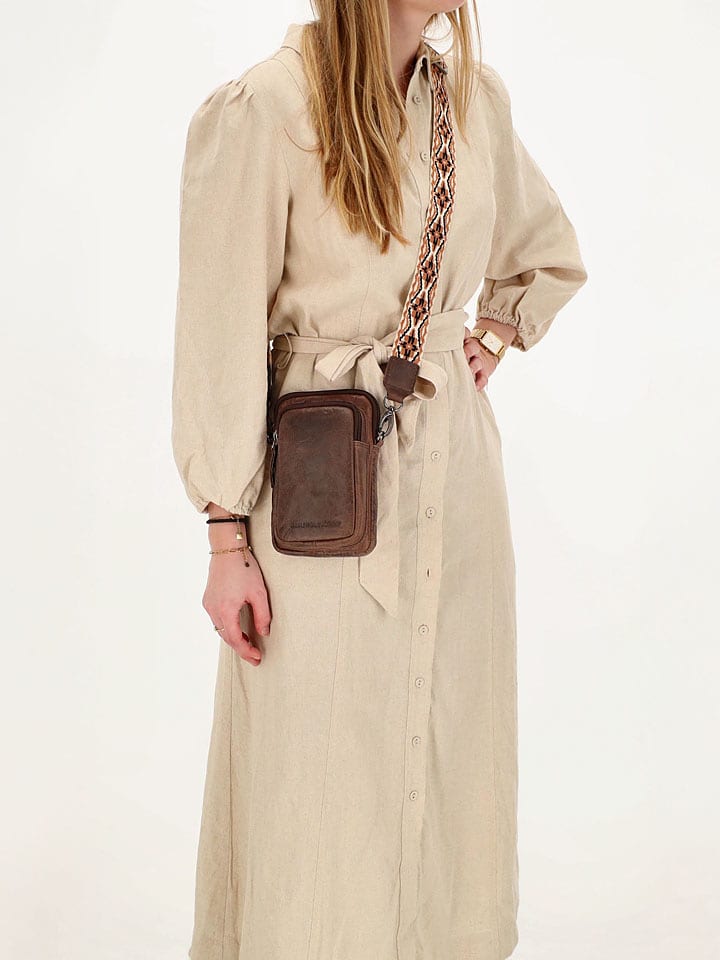 HIDE & STITCHES Skórzana torebka w kolorze brązowym na telefon - 12 x 19 x 5 cm rozmiar: onesize