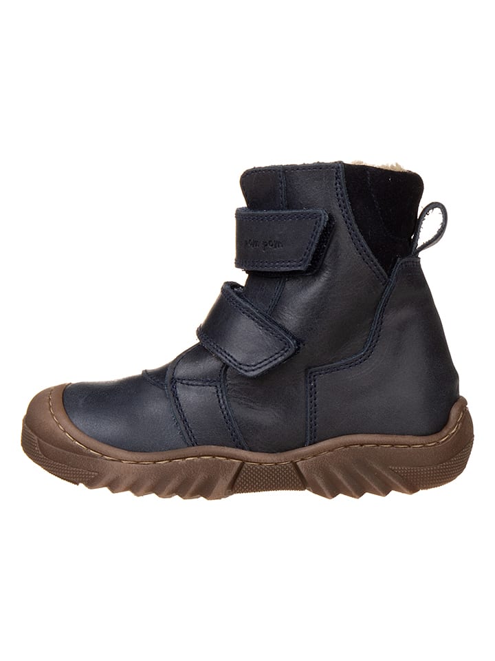 POM POM Skórzane botki zimowe w kolorze granatowym rozmiar: 32
