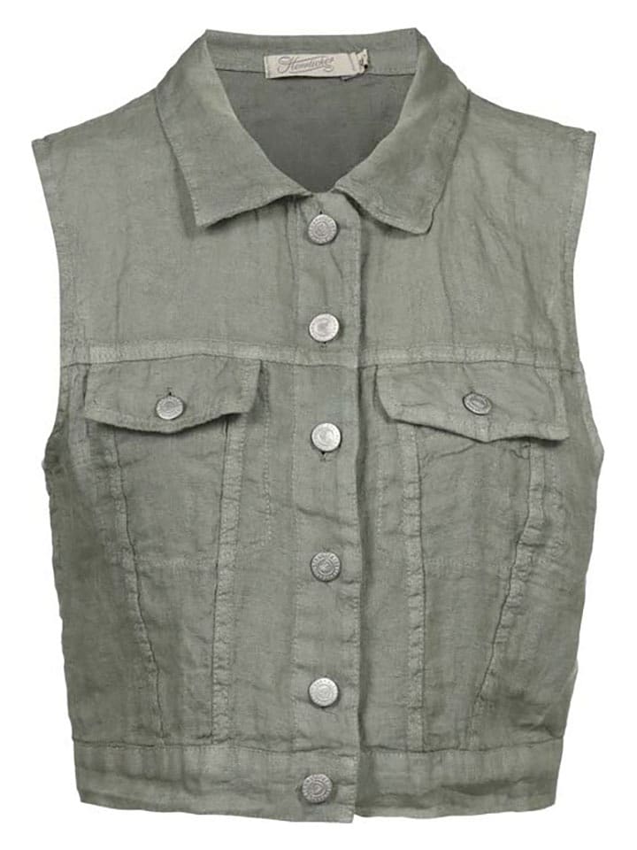 Herrlicher Lniana kamizelka w kolorze zielonym rozmiar: S