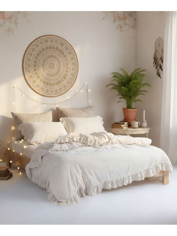 Mijolnir Komplet pościeli renforcé "Leila" w kolorze kremowym rozmiar: 135x200 cm