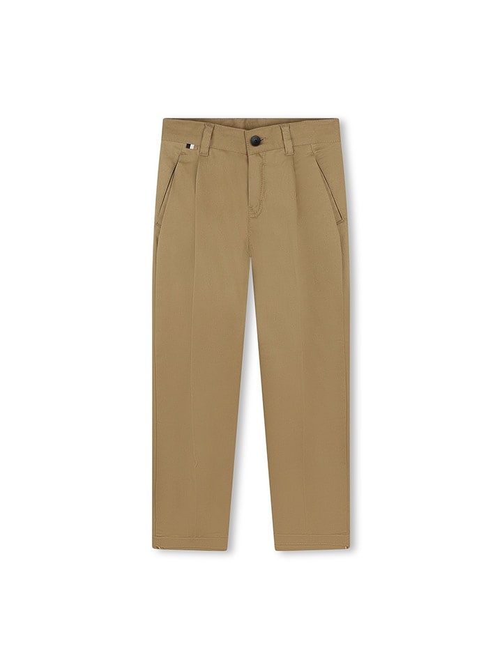 Hugo Boss Kids Spodnie chino w kolorze jasnobrązowym rozmiar: 152