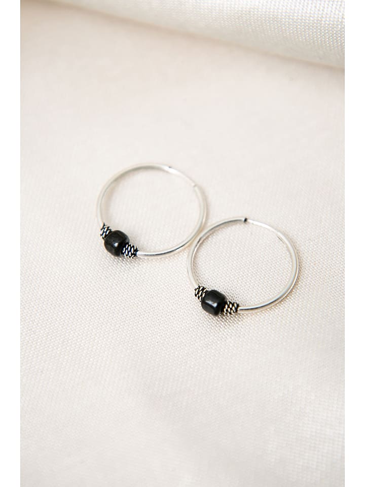 Lodie Silver Srebrne kolczyki-kreole z elementami ozdobnymi rozmiar: onesize