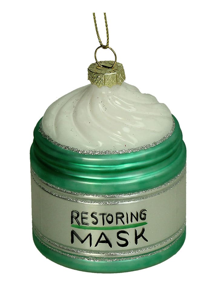 Kersten Ozdoba choinkowa "Restoring Mask" w kolorze zielonym - wys. 8 cm rozmiar: onesize