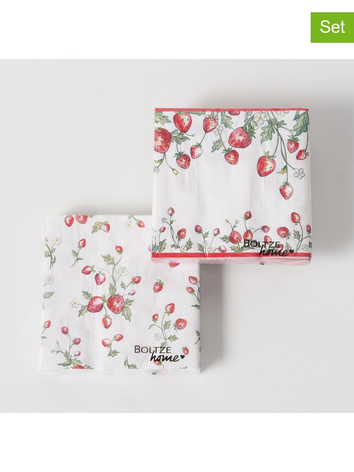 Boltze Serwetki (40 szt.) w kolorze czerwono-zielonym rozmiar: onesize