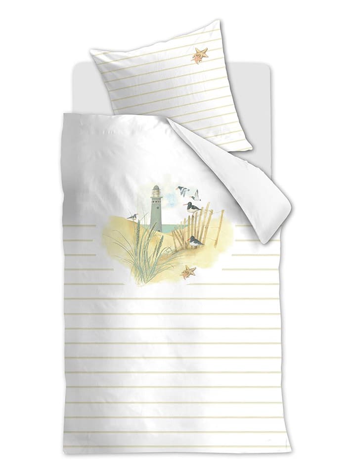 Beddinghouse Komplet pościeli "Summer Tide" w kolorze biało-beżowym rozmiar: 155x220 cm