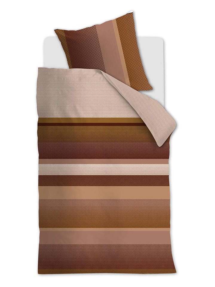 Beddinghouse Komplet pościeli satynowej "Rhys" w kolorze jasnobrązowym rozmiar: 135x200 cm