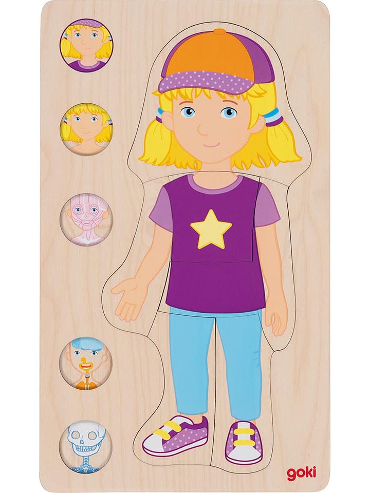 Goki 29-częściowe drewniane puzzle "Girl" - 4+ rozmiar: onesize