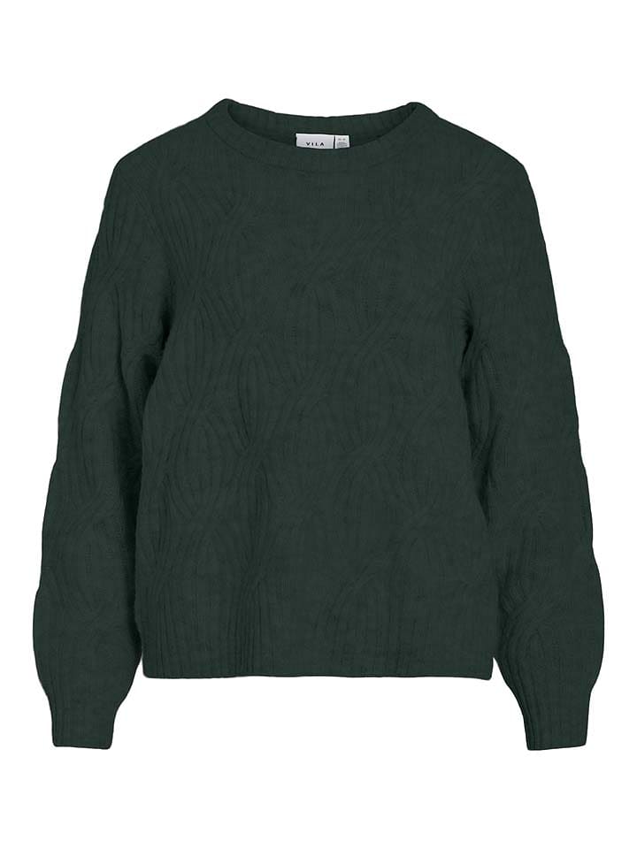 Vila Sweter w kolorze ciemnozielonym rozmiar: L