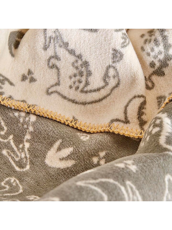 BELLA MAISON Kocyk niemowlęcy "Dino" w kolorze khaki rozmiar: 100x120 cm