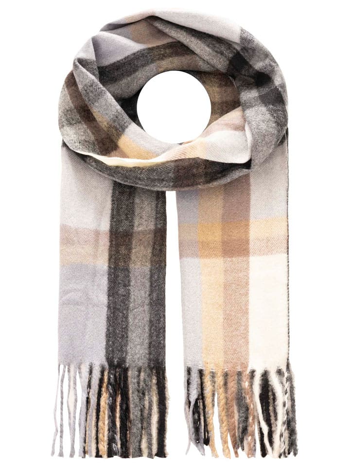 Zwillingsherz Szal w kolorze beżowo-brązowo-szarym - 200 x 33 cm rozmiar: onesize