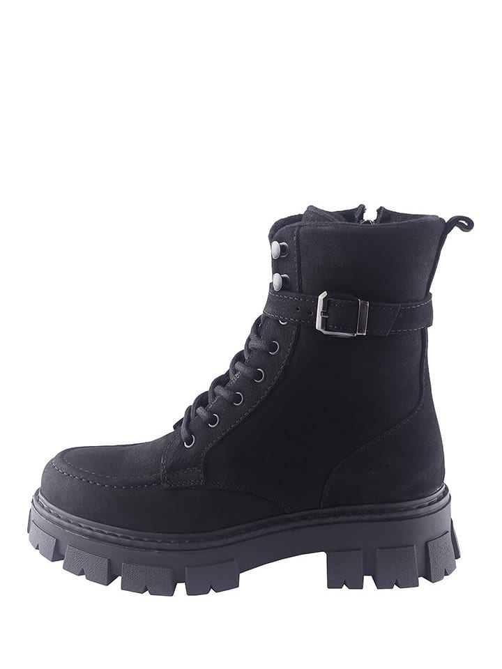 D.Moro Skórzane trzewiki w kolorze czarnym rozmiar: 36