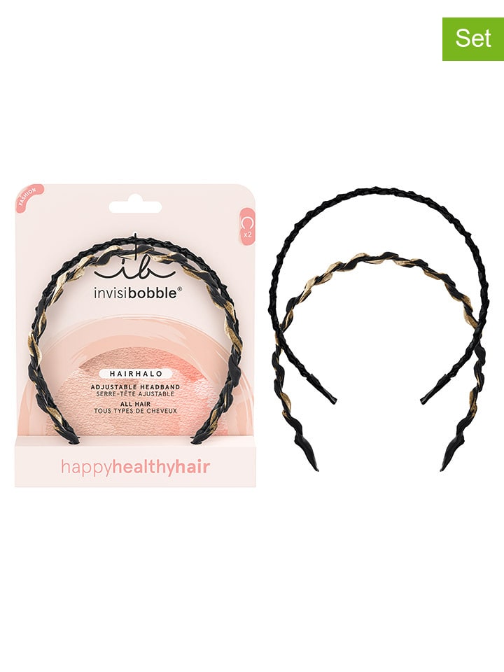 Invisibobble Opaski do włosów (4 szt.) "Hairhalo" w kolorze czarnym rozmiar: onesize