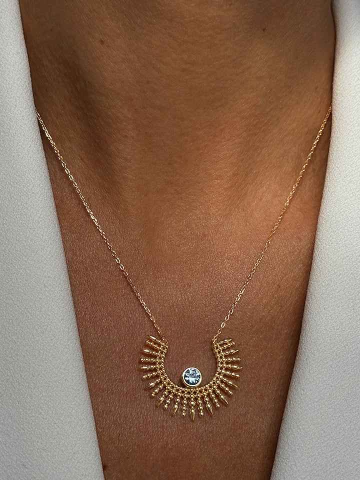 Nomad Pozłacany naszyjnik ze spinelem - dł. 45 cm rozmiar: onesize