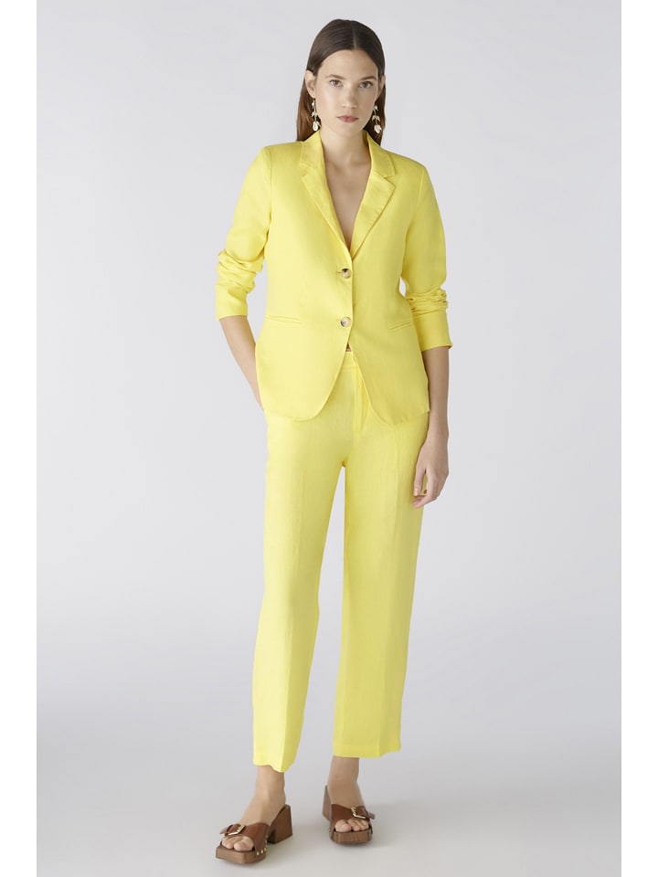 Oui Lniany blezer w kolorze żółtym rozmiar: 36