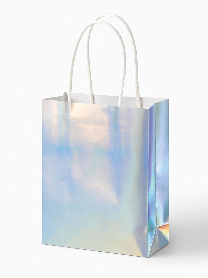 folia PAPER Papierowe torebki (10 szt.) w kolorze srebrno-błękitnym rozmiar: onesize