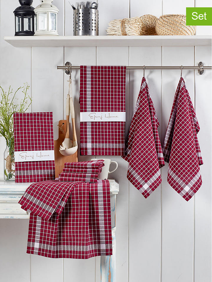 Elizabed Ściereczki (10 szt.) w kolorze bordowo-białym do naczyń rozmiar: onesize