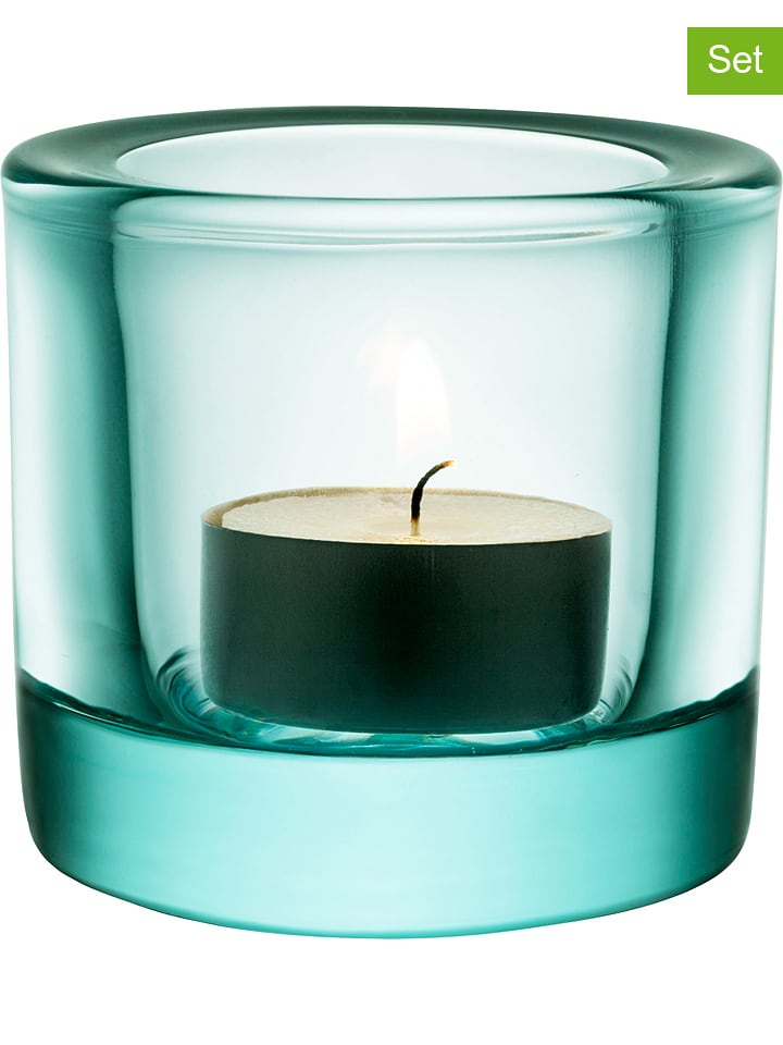 iittala Świeczniki (2 szt.) "Kivi" w kolorze zielonym - Ø 6,5 cm rozmiar: onesize