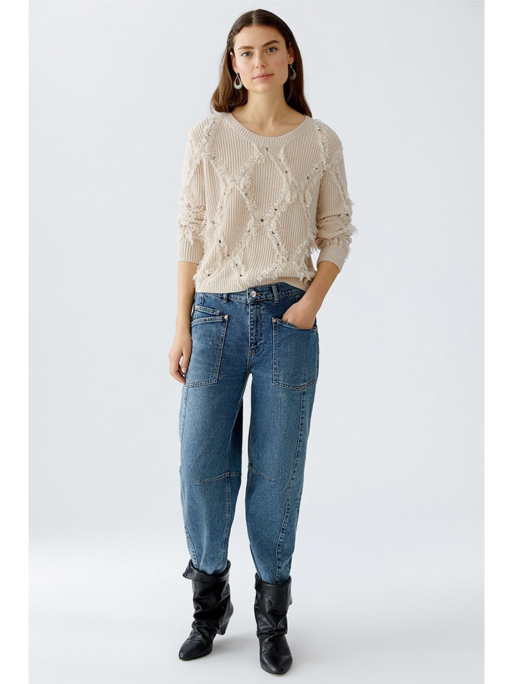 Oui Sweter w kolorze beżowym rozmiar: 42