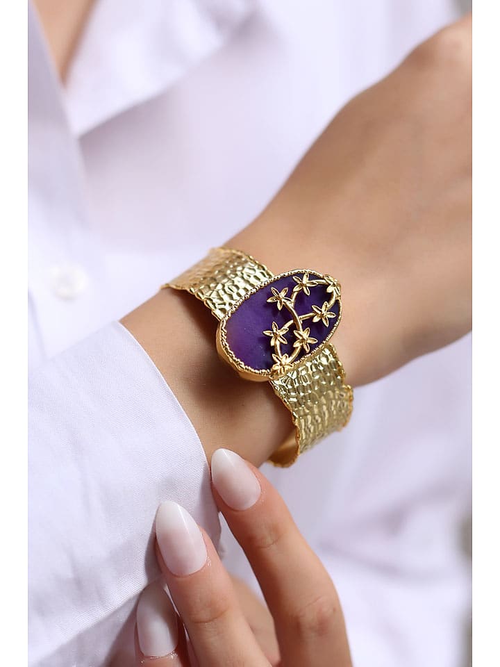 L'Atelier de Gaia Pozłacana bransoletka z ametystem rozmiar: onesize