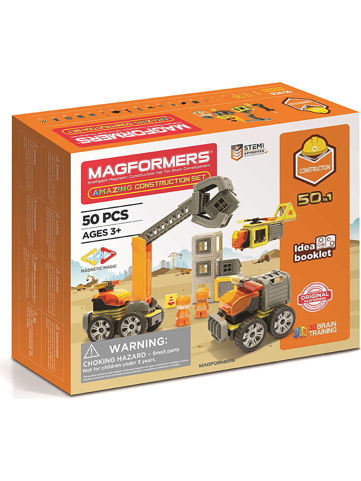 MAGFORMERS 50-częściowy zestaw magnetyczny "Amazing Construction Set" - 3+ rozmiar: onesize