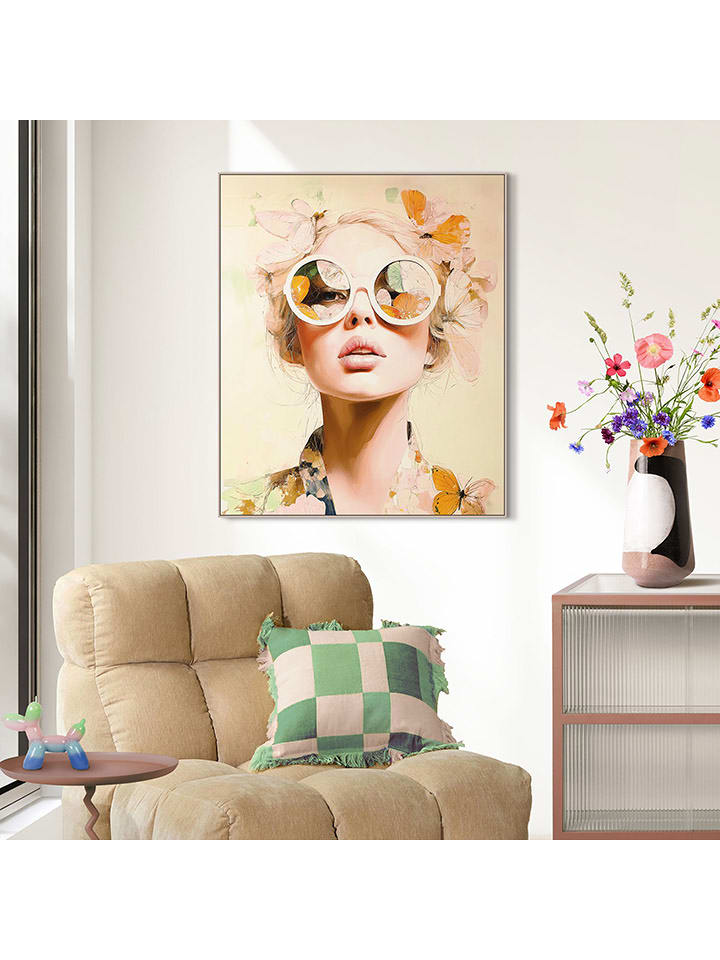 Orangewallz Druk artystyczny "Portrait Lady - Summer" na płótnie w ramce rozmiar: 67x80 cm